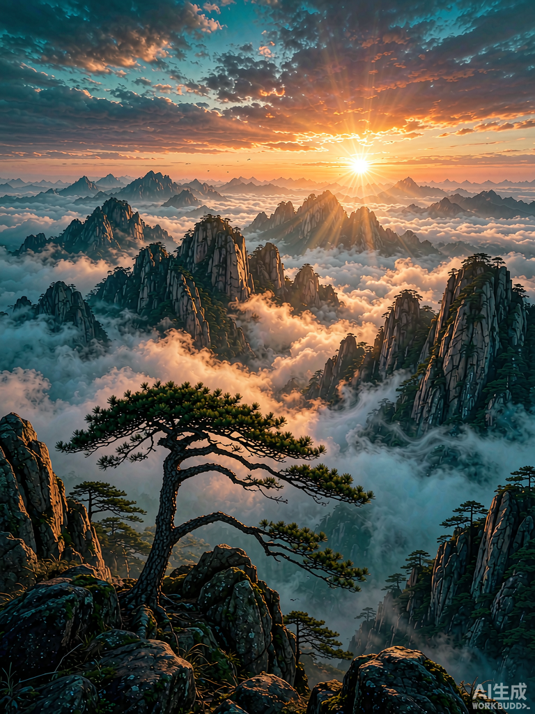 黄山云海四季风光片